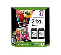 Pack 2 Cartouches compatible pour HP 21XL C9351AE C9351CE Noir 22ml avec puce