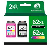 Pack 2 Cartouches compatibles HP 62 XL - SANS NIVEAU