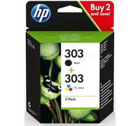 HP Pack de 2 cartouches authentiques d'encre noire/trois couleurs 303