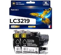 Pack 2 Cartouches d'encre LC3219XL Compatible pour Brother MFC J5330DW J5335DW J5730DW J5830DW J5930DW J6530DW J6730DW J6930DW Noir avec Puce 3000 Pages
