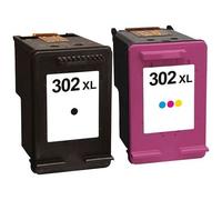 Pack 2 Cartouches d'encre N° 302 XL/Grande capacité/Noir et Couleur pour imprimante HP Officejet 3800 3830 3831 3832 3833 4650 4656 4657 + Un surligneur Plein d'encre 3 Couleurs Offert
