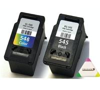 Pack 2 Cartouches d'encre PG 545 CL 546 pour imprimante Canon Pixma TR4500 TR4540 TR4541 TR4550 TR4551 + Un surligneur Plein d'encre 3 Couleurs Offert