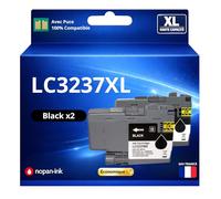 Pack 2 Cartouches Encre LC3237 LC 3237 LC3237BK LC 3237BK Compatible pour Brother HL J6000DW HL J6100DW MFC J5945DW MFC J6945DW MFC J6947DW Noir Haute capacité avec Puce 3000 Pages