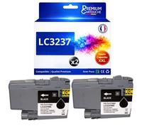 Pack 2 Cartouches encre LC3237 LC 3237 LC3237BK LC 3237BK compatible pour Brother Noir Haute capacité avec puce 3000 pages