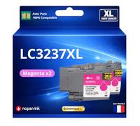 Pack 2 Cartouches Encre LC3237 LC 3237 LC3237M LC 3237M Compatible pour Brother HL J6000DW HL J6100DW MFC J5945DW MFC J6945DW MFC J6947DW Magenta Haute capacité avec Puce 1500 Pages