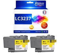 Pack 2 Cartouches encre LC3237 LC 3237 LC3237Y LC 3237Y compatible pour Brother Jaune Haute capacité avec puce 1500 pages