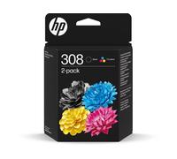 PACK 2 CARTOUCHEs HP 308 NOIRE + COULEUR / 6L6S6UE pr envie 6110 6120 6130 6530