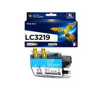 Pack 2 Cartouches LC3219XL LC3219 XL compatible pour Brother MFC J5330DW J6930DW Cyan Haute capacité avec puce 1500 pages