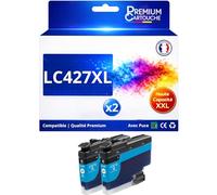 Pack 2 Cartouches LC427XL LC427 XL Compatible pour Brother HL J6010DW MFC J5955DW MFC J6955DW MFC J6957DW MFC J6959DW Cyan Haute capacité avec Puce 5000 Pages