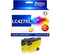 Pack 2 Cartouches LC427XL LC427 XL Compatible pour Brother HL J6010DW MFC J5955DW MFC J6955DW MFC J6957DW MFC J6959DW Jaune Haute capacité avec Puce 5000 Pages