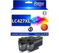 Pack 2 Cartouches LC427XL LC427 XL Compatible pour Brother HL J6010DW MFC J5955DW MFC J6955DW MFC J6957DW MFC J6959DW Noir Haute capacité avec Puce 6000 Pages