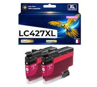Pack 2 Cartouches LC427XL LC427 XL Compatible pour Brother HL J6010DW MFC J5955DW MFC J6955DW MFC J6957DW MFC J6959DW Magenta Haute capacité avec Puce 5000 Pages