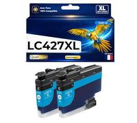 Pack 2 Cartouches LC427XL LC427 XL Compatible pour Brother HL J6010DW MFC J5955DW MFC J6955DW MFC J6957DW MFC J6959DW Cyan Haute capacité avec Puce 5000 Pages