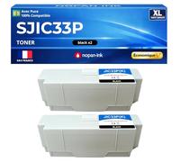 Pack 2 Cartouches SJIC33P Compatible pour Epson TM J7200 J7700 Noir