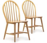 Pack 2 chaises Clarck Couleur Chêne, Bois Massif, 48 cm x 48 cm x 92 cm