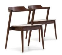 Pack 2 chaises Venus, Couleur Noyer, Bois Massif, 58 cm x 57,5 cm x 76 cm