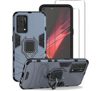 Pack 2 Coques Pour Realme Gt Master Edition - Bleu - Magnétique - Protège¿Écran Intégré - Double Couche Silicone Hybride Anti¿Choc