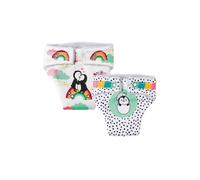 Pack 2 couches en tissu doux pour poupon et poupee 28-35 cm, motifs pingouin - Fermeture scratch - Accessoire change, soin