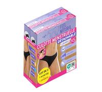 Pack 2 Culottes Menstruelles Détachables, Taille XS - Lavable et Anti Fuite - Confort Hygiénique Femme, Protection Absorbante Sans Couture - Flux Moyens, Sous Vêtement Femmes Noir - Feel Natural