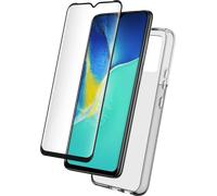 - Coque de protection pour téléphone portable - polyuréthanne thermoplastique (TPU) - transparent - avec Protecteur d'écran en verre trempé - pour