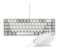 Pack 2 en 1 THE G-LAB Combo Hydrogen clavier 60% AZERTY RGB + souris filaire 6400 DPI Blanc/Gris