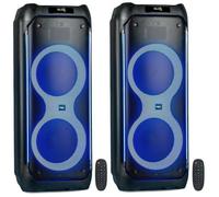 Pack 2 Enceintes LED USB TWS Bluetooth Actives Autonomes Ibiza 2 x 1200 W COLUMBA1200 Sono