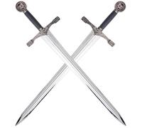 Pack 2 Epees Plastique Epees Arthur Excalibur en Polypropylene Argent Epee Entrainement Combat