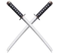 Pack 2 Epees Plastique Epees Combat Wakizashi en Polypropylene Argent 66cm