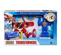 Pack 2 Figurines Transformers Collaborative Sonic the Hedgehog Wingtail et Blue Booster Multicolore