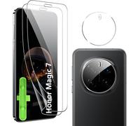 Pack 2 Films Hydrogel Écran + 2 Protections Lentille Verre Trempé 9h Pour Honor Magic 7 Pro - Installation Facile Sans Bulles, Ultra Clair Anti-Empreintes