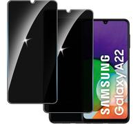 Pack 2 Films Protection Écran Verre Trempé 9h Anti-Espion Pour Samsung Galaxy A22 4g - Compatible Coques, Pose Facile