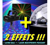 PACK 2 JEUX LUMIÈRE 1 LASER MULTIPOINTS 1 ASTRO DJ