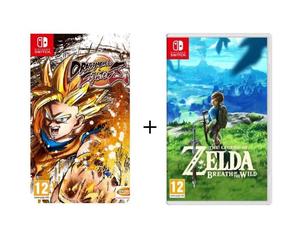 Pack 2 jeux Nintendo Switch : Dragon Ball FighterZ (code in a box) + The Legend of Zelda : Breath of the wild