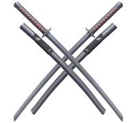 Pack 2 Katanas Tout en Polypropylene Noir Bleach Bankai Ichigo Sabre Entrainement Combat + Fourreau ABS Epee Bleach Katana
