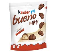 Pack 2 kinder bueno Mini 108g Mini-gaufres emballées individuellement (environ 17 pièces) avec garniture de crème de noisette au lait fine et enrobage de chocolat au lait. Sans couleurs artificielles.