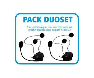 Pack 2 Kits Mains Libres Moto Intercom Beeper X11ML-2