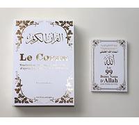 Pack 2 Livres Blancs dorés : Le Coran (Traduction Rachid Maach) - Les 99 Beaux Noms d'Allah