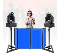 Pack 2 Lyres Spot DMX PARTY-SPOT7 10W - 2 pieds Supports SST02 - Facade 120cm Lycra - DJ Soirée Fête Noir