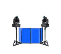 Pack 2 Lyres Spot DMX PARTY-SPOT7 10W - 2 pieds Supports SST02 - Facade 120cm Lycra - DJ Soirée Fête Noir