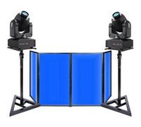 Pack 2 Lyres Spot DMX PARTY-SPOT7 10W - 2 pieds Supports SST02 - Facade 120cm Lycra - DJ Soirée Fête Noir