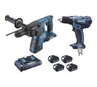 Pack 2 machines 18V 5Ah : Perforateur burineur DHR264 + perceuse visseuse DDF482 MAKITA DLX2138PTJ