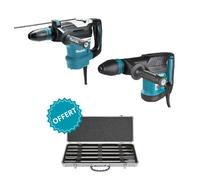 Pack 2 machines Perforateur SDS-Max 1100W HR4013C + Burineur SDS-Max 1100W HM0870C + 5 burins SDS Max OFFERT MAKITA