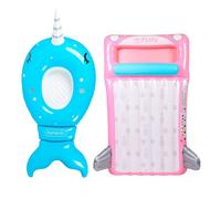 Pack 2 Matelas Gonflables D'eau Géants, Ultra Confort, Piscine & Plage - Pack Twin Imaginaire - Multicolore