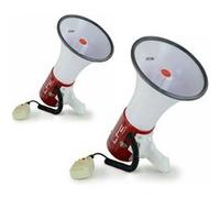 Pack 2 Mégaphones rechargeables 50W LTC MEGA50USB MP3 USB SD AUX Portée 600m - Haut parleurs Bar Manifestation Supporter Sport Blanc