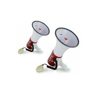 Pack 2 Mégaphones rechargeables 50W LTC MEGA50USB MP3 USB SD AUX Portée 600m - Haut parleurs Bar Manifestation Supporter Sport Blanc