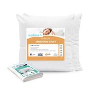 Pack 2 Oreillers 65x65cm Sensation Duvet - Blanc - Fibres ultra fines Isolane Micro - Confort moelleux