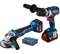 Pack de 2 outils 18V GSR 18V-110 / GWS 18V-10 + 2 batteries 5 Ah + chargeur + coffret L-BOXX - BOSCH