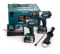 Makita DLX2145TJ - Combopack perceuse visseuse à percussion (DHP458) & visseuse à chocs (DTD152) à batteries Li-Ion 18V (2x batterie 5,0Ah) dans MAKPAC