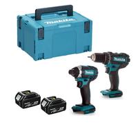 Makita DLX2127MJ Pack sans-fil 18V Li-ion - Perceuse visseuse (DDF482) & Visseuse à percussion (DTD152) - Batterie (2x 4,0 Ah) - MAKPAC
