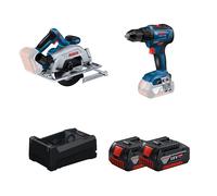 Pack 2 outils 18V Scie circulaire Ø165 mm GKS 18V-57-2 + Perceuse-visseuse GSR 18V-55 BOSCH